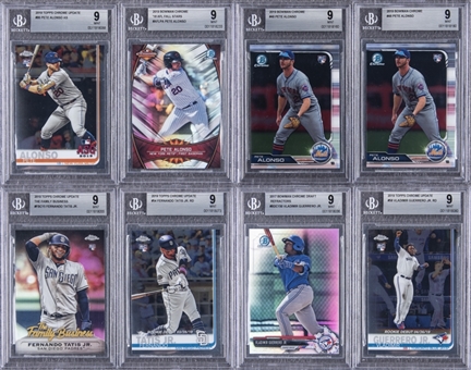 2017-2019 Bowman and Topps Chrome Pete Alonso, Vladimir Guerrero Jr. and Fernando Tatis Jr. BGS-Graded Collection (40)